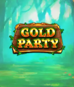 Step into the fairy-tale forest of Gold Party slot by Pragmatic Play, showcasing a beautifully designed wooden sign decorated with golden letters. The background features a misty green forest that adds a touch of enchantment to the overall ambiance. Ideal for those who enjoy nature-themed slots, providing a captivating gaming experience. 